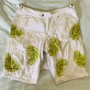 Da-Nang embroidered palm Bermuda shorts